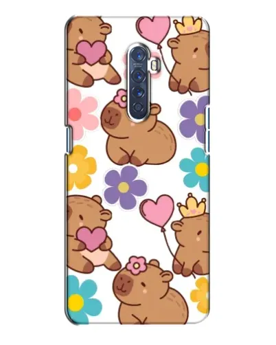 Чохол для OPPO Reno 2 з картинкою «Квітковий паттерн капібар»