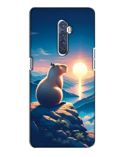 Чохол для OPPO Reno 2 з картинкою «Захід сонця з капібарою»