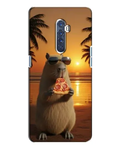 Чохол для OPPO Reno 2 з картинкою «Капібара з піцою»