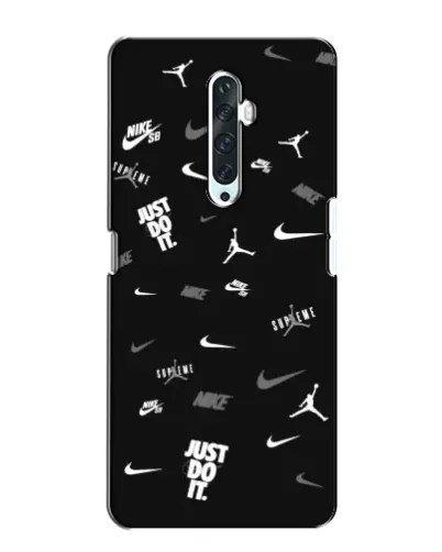 Чехол для OPPO Reno 2Z с картинкой «Nike Black Pattern» Чехол для OPPO Reno 2Z с картинкой «Nike Black Pattern»