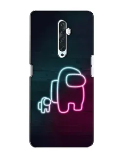 Чехол для OPPO Reno 2Z с картинкой «Among Us неон-арт»