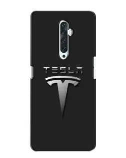 Чехол для OPPO Reno 2Z с картинкой «Стальной логотип Tesla»