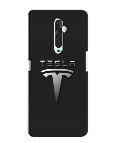 Чехол для OPPO Reno 2Z с картинкой «Стальной логотип Tesla»