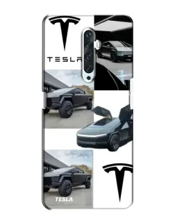 Чехол для OPPO Reno 2Z с картинкой «Коллаж Cybertruck Tesla»