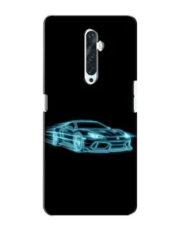 Чехол для OPPO Reno 2Z с картинкой «Неоновый контур Lamborghini»