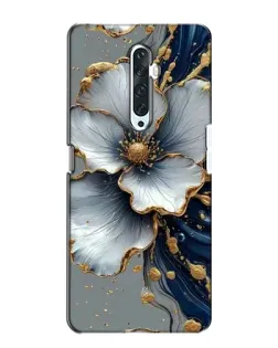 Чехол для OPPO Reno 2Z с картинкой «Белый цветок и золотой флюид»