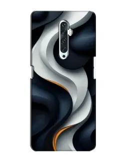 Чехол для OPPO Reno 2Z с картинкой «Объемные черно-белые ленты»