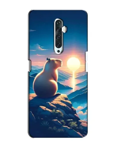 Чехол для OPPO Reno 2Z с картинкой «Закат солнца с капибарой»