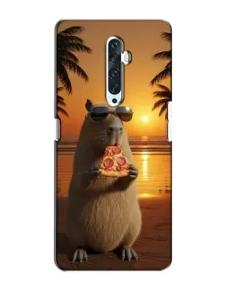 Чехол для OPPO Reno 2Z с картинкой «Капибара с пиццей»