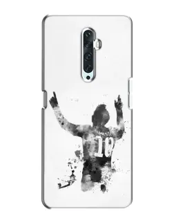 Чехол для OPPO Reno 2Z с картинкой «Черно-белый силуэт Месси»