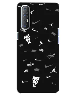 Чехол для OPPO Reno 3 Pro с картинкой «Nike Black Pattern»