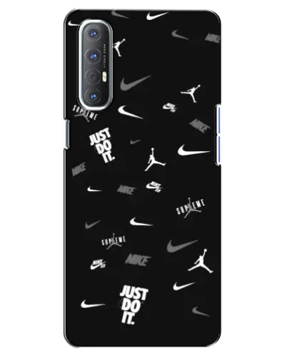 Чехол для OPPO Reno 3 Pro с картинкой «Nike Black Pattern» Чехол для OPPO Reno 3 Pro с картинкой «Nike Black Pattern»