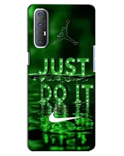 Чехол для OPPO Reno 3 Pro с картинкой «Зеленый неоновый Nike»