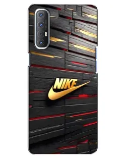 Чехол для OPPO Reno 3 Pro с картинкой «Золотой Nike на металле»