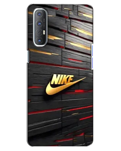 Чехол для OPPO Reno 3 Pro с картинкой «Золотой Nike на металле»