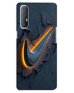 Чехол для OPPO Reno 3 Pro с картинкой «Объемный логотип Найк»