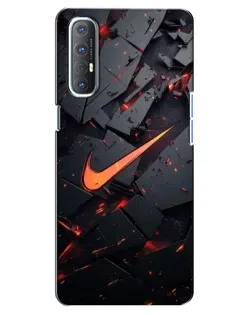 Чехол для OPPO Reno 3 Pro с картинкой «Nike — эффект разломов»