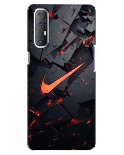 Чехол для OPPO Reno 3 Pro с картинкой «Nike — эффект разломов»