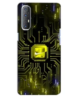 Чехол для OPPO Reno 3 Pro с картинкой «Nike — золотая искра»