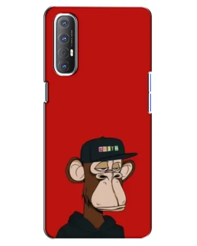Чехол для OPPO Reno 3 Pro с картинкой «Bored Ape — красный фон»