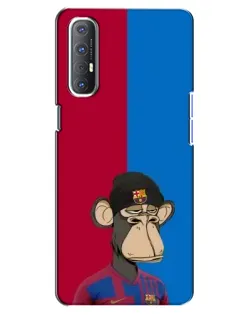 Чехол для OPPO Reno 3 Pro с картинкой «Bored Ape — фанат Барсы»