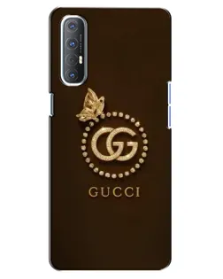 Чехол для OPPO Reno 3 Pro с картинкой «Gucci — золотая бабочка»