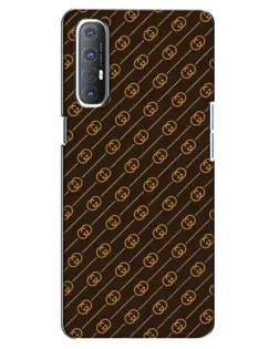 Чехол для OPPO Reno 3 Pro с картинкой «Gucci — золотые диагонали»