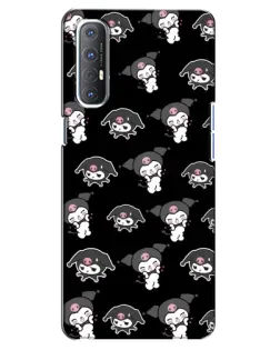 Чехол для OPPO Reno 3 Pro с картинкой «Черный паттерн Kuromi»