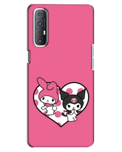 Чехол для OPPO Reno 3 Pro с картинкой «Kuromi и My Melody»