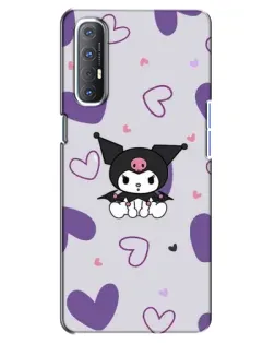 Чехол для OPPO Reno 3 Pro с картинкой «Kuromi и лавандовые сердца»
