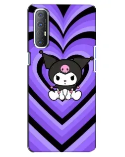 Чехол для OPPO Reno 3 Pro с картинкой «Kuromi и фиолетовые сердца»
