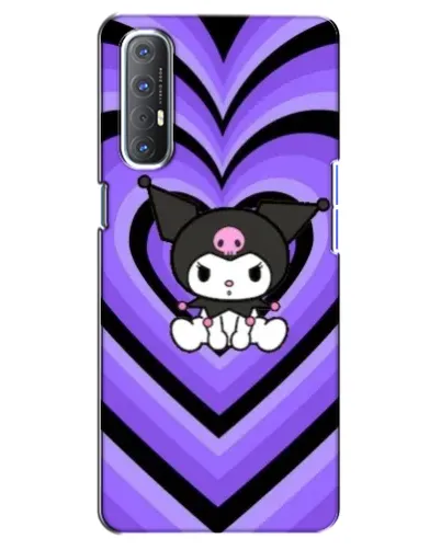 Чехол для OPPO Reno 3 Pro с картинкой «Kuromi и фиолетовые сердца»