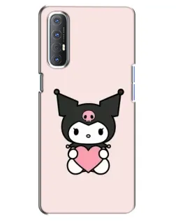 Чехол для OPPO Reno 3 Pro с картинкой «Kuromi и сердце»