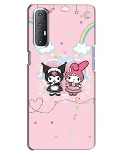 Чехол для OPPO Reno 3 Pro с картинкой «My Melody и Kuromi»