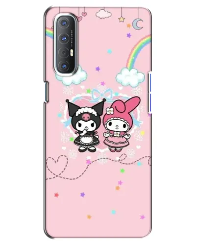 Чехол для OPPO Reno 3 Pro с картинкой «My Melody и Kuromi»