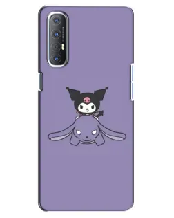 Чехол для OPPO Reno 3 Pro с картинкой «Kuromi на лиловом фоне»