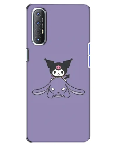 Чехол для OPPO Reno 3 Pro с картинкой «Kuromi на лиловом фоне»