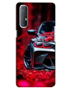 Чехол для OPPO Reno 3 Pro с картинкой «Спортивная BMW и цветы»