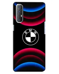 Чехол для OPPO Reno 3 Pro с картинкой «Логотип BMW и неоновые дуги»