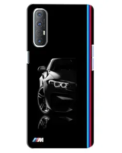 Чехол для OPPO Reno 3 Pro с картинкой «Силуэт BMW в темноте»
