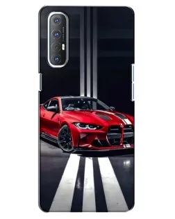Чехол для OPPO Reno 3 Pro с картинкой «Красная BMW на дороге»