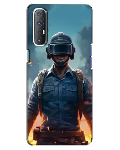 Чехол для OPPO Reno 3 Pro с картинкой «PUBG — реалистичный герой»