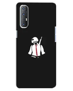 Чехол для OPPO Reno 3 Pro с картинкой «PUBG — силуэт воина»
