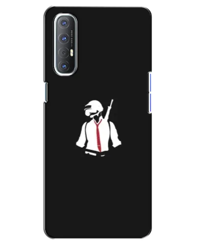 Чехол для OPPO Reno 3 Pro с картинкой «PUBG — силуэт воина»