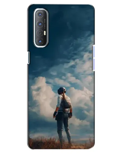 Чехол для OPPO Reno 3 Pro с картинкой «Герой PUBG на скале»