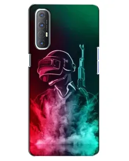 Чехол для OPPO Reno 3 Pro с картинкой «PUBG — огненный воин»