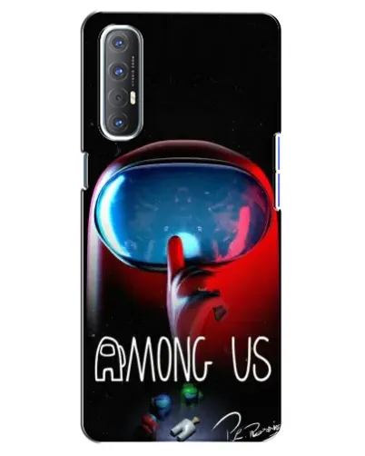 Чехол для OPPO Reno 3 Pro с картинкой «Красный импостер — макро»