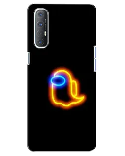 Чехол для OPPO Reno 3 Pro с картинкой «Among Us неоновое сияние»