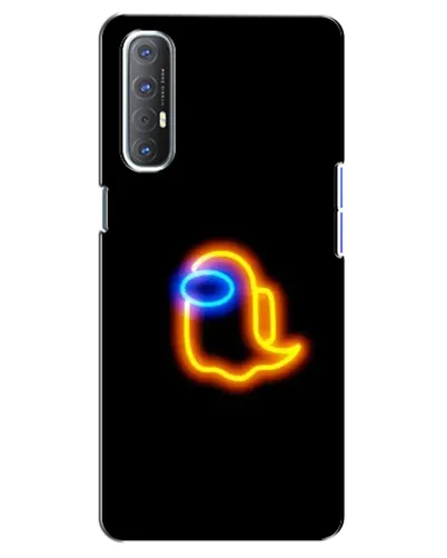 Чехол для OPPO Reno 3 Pro с картинкой «Among Us неоновое сияние»