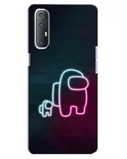 Чехол для OPPO Reno 3 Pro с картинкой «Among Us неон-арт»